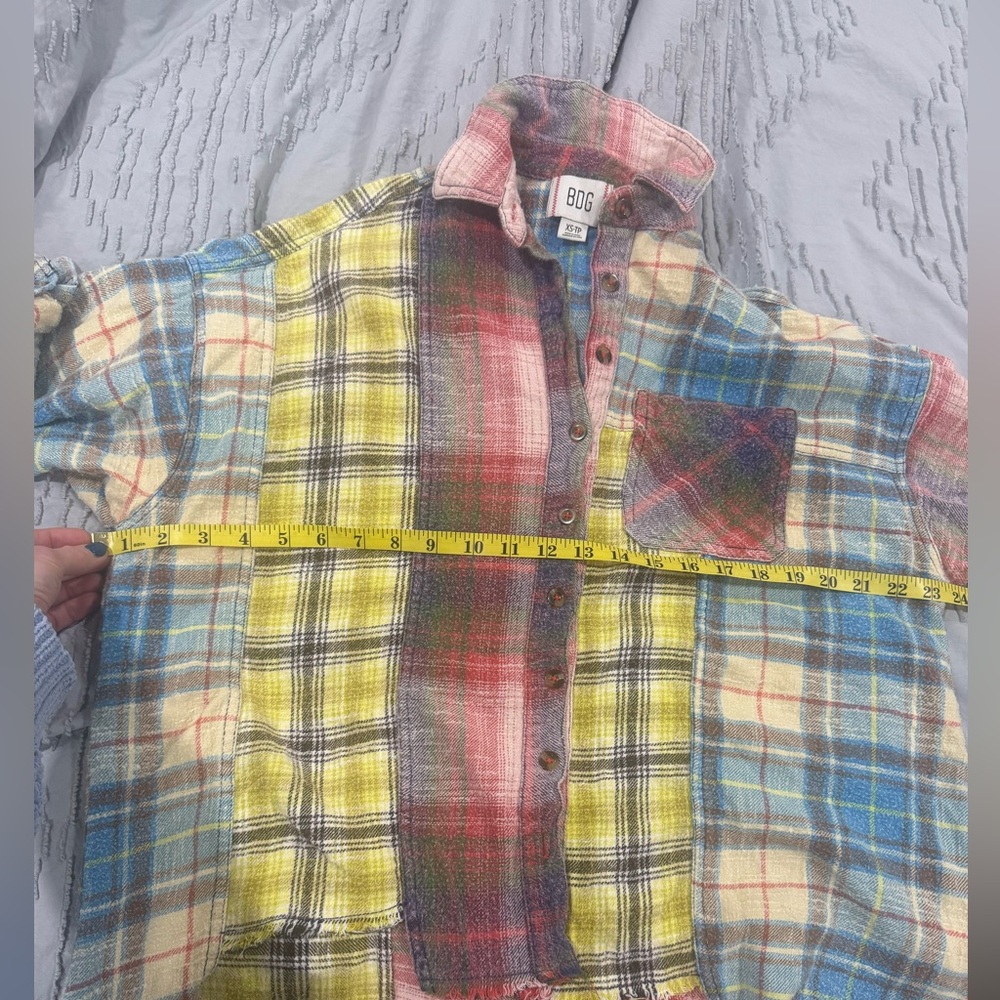 Urban Outfitters 
BDG Red, yellow and Blue Patchwork Plaid Shirt XS - Picture 15 of 16